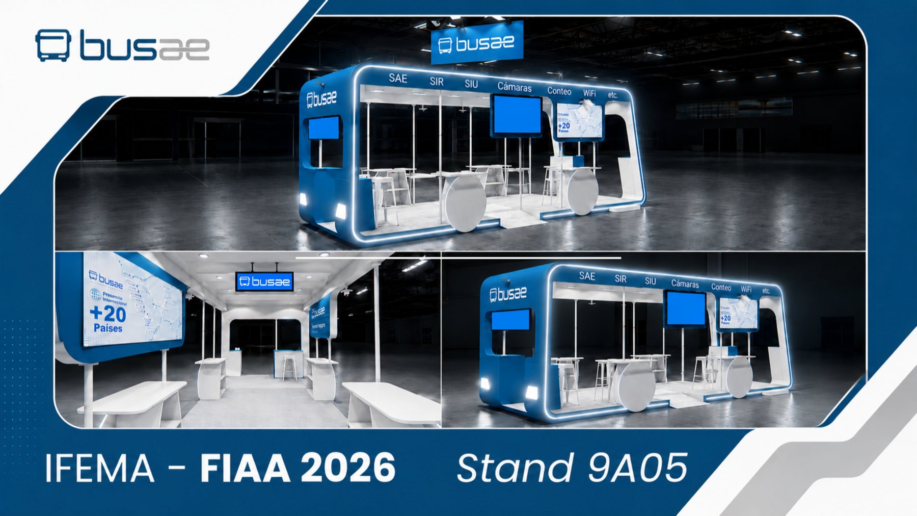 Render of Busae's stand 9A05 at FIAA 2026